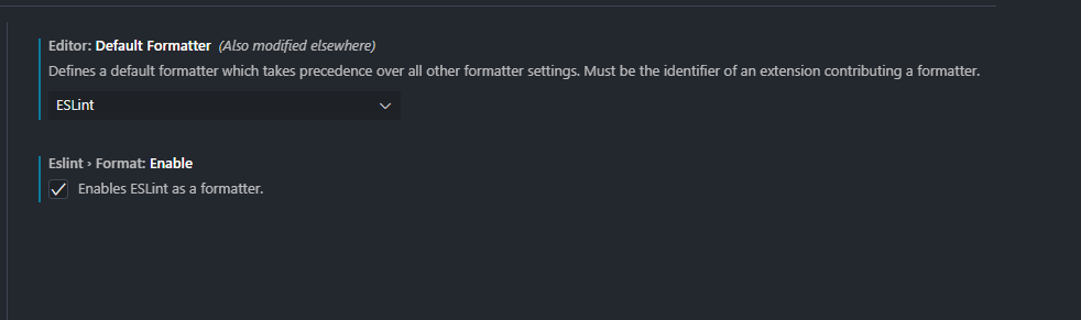 use eslint as default formatter